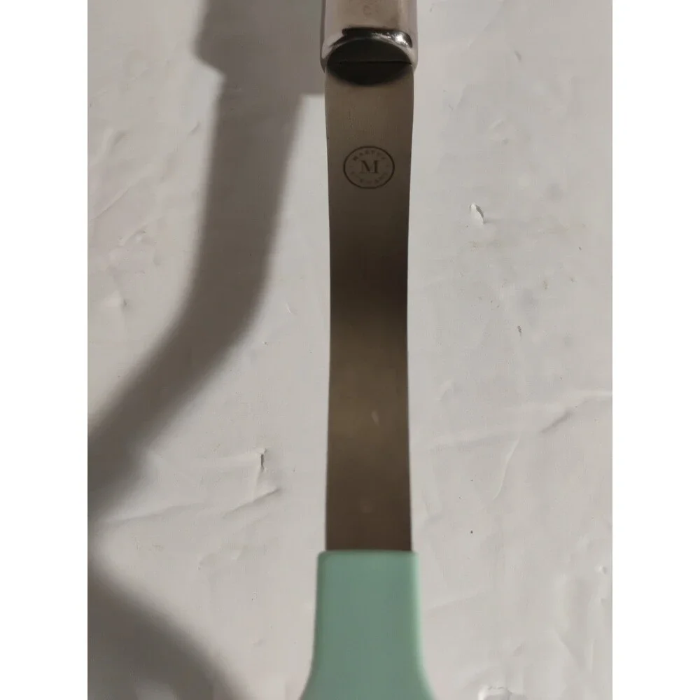 Martha Stewart Slotted Spatula Turner Aqua Sky Nylon Head Stainless Steel 14”